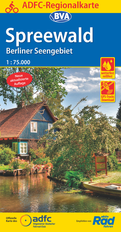 ADFC-Regionalkarte Spreewald /Berliner Seengebiet mit Tagestouren-Vorschlägen, 1:75.000, reiß- und wetterfest, GPS-Tracks Download