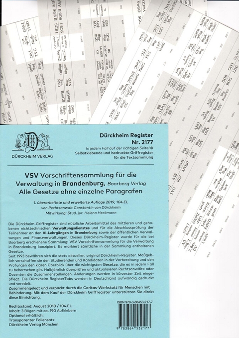 DürckheimRegister® VSV BRANDENBURG, BOORBERG Verlag - Constantin Dürckheim