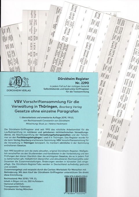 DürckheimRegister® VSV THÜRINGEN, BOORBERG Verlag - Constantin Dürckheim