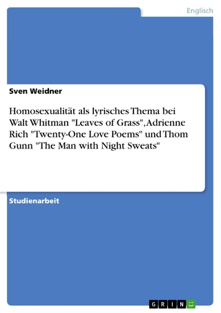 Homosexualität als lyrisches Thema bei Walt Whitman 