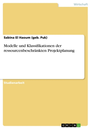 Modelle und Klassifikationen der ressourcenbeschränkten Projektplanung - Sabina El Haoum (geb. Puk)