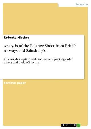 Analysis of the Balance Sheet from British Airways and Sainsbury's - Roberto Niesing