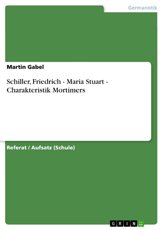 Schiller, Friedrich - Maria Stuart - Charakteristik Mortimers - Martin Gabel