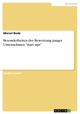 Besonderheiten der Bewertung junger Unternehmen 'start ups' - Marcel Bode