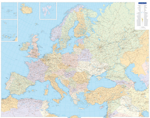Europakarte politisch Poster 1:4,5 Mio.