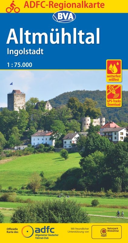 ADFC-Regionalkarte Altmühltal Ingolstadt, 1:75.000, mit Tagestourenvorschlägen, reiß- und wetterfest, E-Bike-geeignet, GPS-Tracks Download