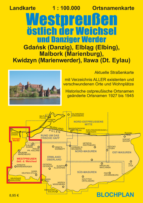 Landkarte Westpreußen östlich der Weichsel und Danziger Werder - Dirk Bloch
