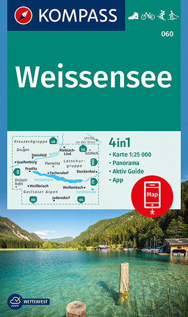 KOMPASS Wanderkarte Weißensee - 