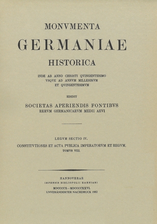 Constitutiones et acta publica imperatorum et regum (1345-1348) - Karl Zeumer; Richard Salomon