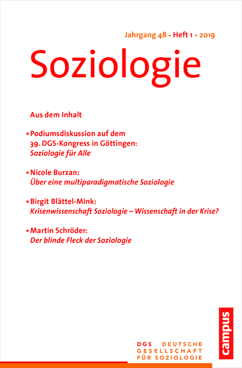 Soziologie 1/2019 - 