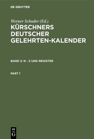 Kürschners Deutscher Gelehrten-Kalender. Kürschners deutscher Gelehrten-Kalender 1966 / N - Z und Register - Joseph Kürschner; Werner Schuder