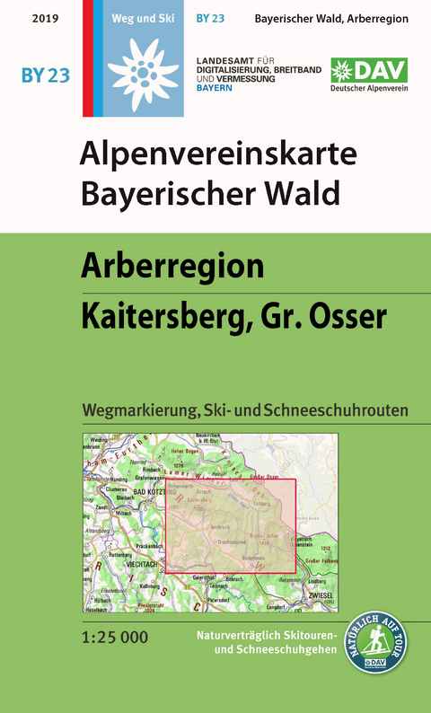 Alpenvereinskarte Bayerischer Wald, Arberregion, Kaitersberg, Osser - 