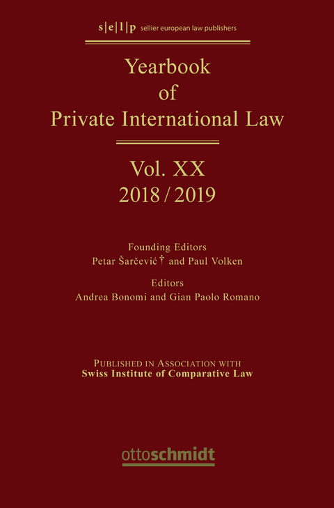 Yearbook of Private International Law Vol. XX – 2018/2019 - 