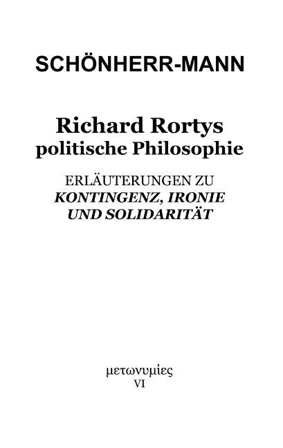Richard Rortys politische Philosophie - Hans-Martin Schönherr-Mann