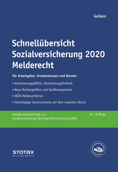 Schnellübersicht Sozialversicherung 2020 Melderecht - Manfred Geiken