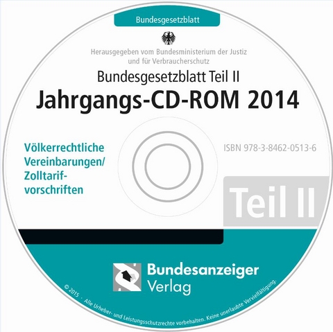 Bundesgesetzblatt Teil II Jahrgangs-CD-ROM 2014
