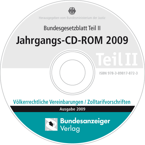 Bundesgesetzblatt Teil II Jahrgangs-CD-ROM 2009