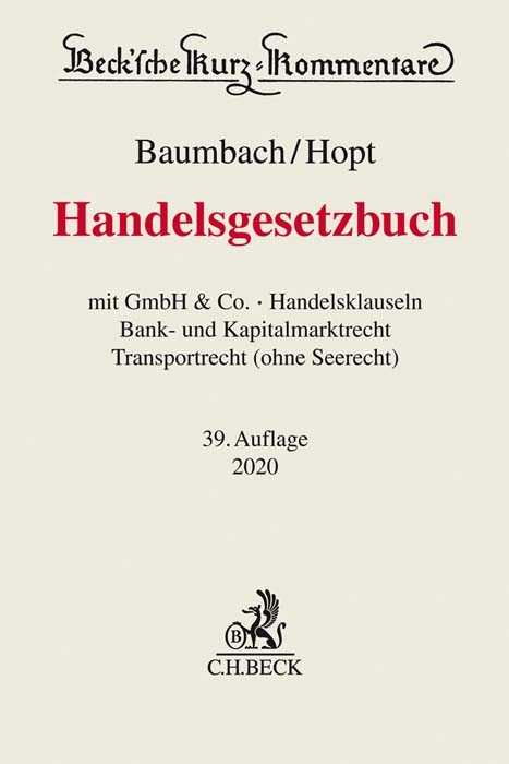 Handelsgesetzbuch - Klaus J. Hopt, Christoph Kumpan, Hanno Merkt, Markus Roth, Adolf Baumbach