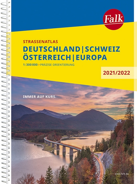 Falk Straßenatlas Deutschland, Schweiz, Österreich, Europa 2021/2022 1 : 300 000