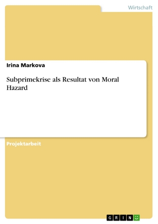 Subprimekrise als Resultat von Moral Hazard - Irina Markova