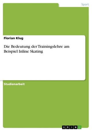 Die Bedeutung der Trainingslehre am Beispiel Inline Skating Florian Klug Author