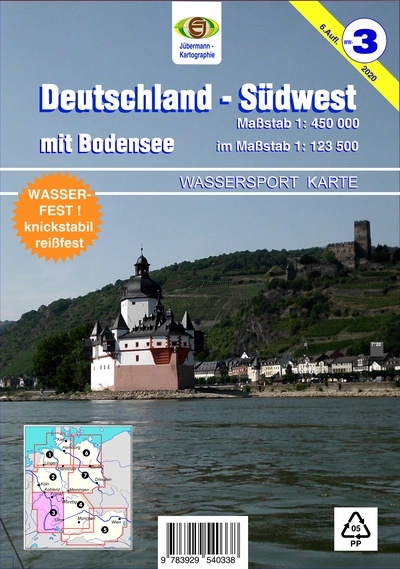 Wassersport-Wanderkarte / Deutschland Südwest - Erhard Jübermann