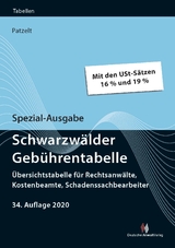 Spezial-Ausgabe Schwarzwälder Gebührentabelle - Patzelt, Georg