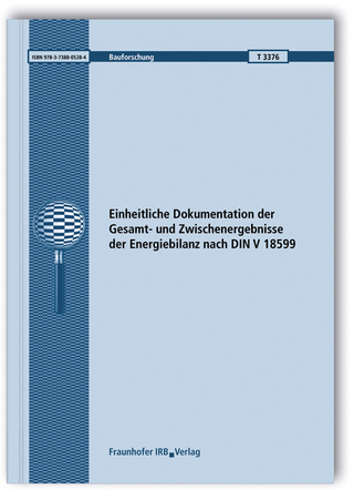 Einheitliche Dokumentation der Gesamt- und Zwischenergebnisse der Energiebilanz nach DIN V 18599. - Lutz Dorsch; Kati Jagnow