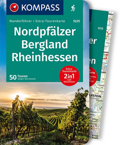 KOMPASS Wanderführer Nordpfälzer Bergland, Rheinhessen, 50 Touren mit Extra-Tourenkarte - Jürgen Wachowski