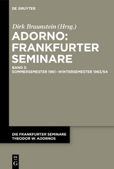 Die Frankfurter Seminare Theodor W. Adornos / Sommersemester 1961 – Wintersemester 1963/64 - 