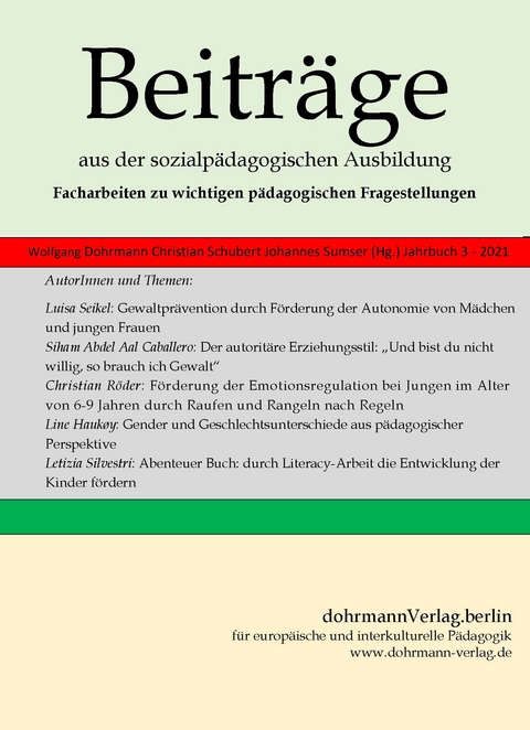 Beiträge aus der sozialpädagogischen Ausbildung, Jahrbuch 3, 2021 - 