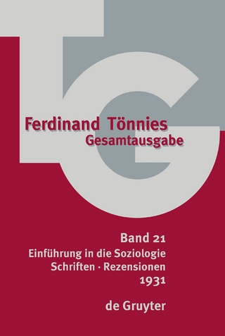 Ferdinand Tönnies: Gesamtausgabe (TG) / 1931 - Ferdinand Tönnies; Dieter Haselbach