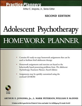 Adolescent Psychotherapy Homework Planner - Arthur E. Jongsma; L. Mark Peterson; William P. McInnis