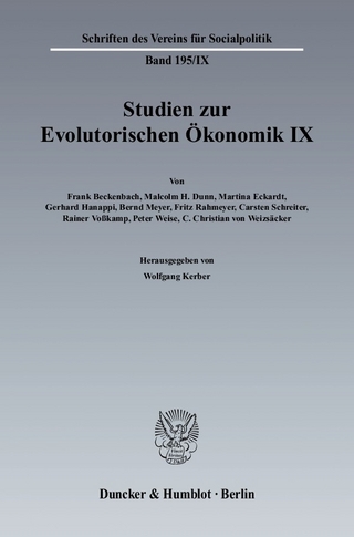 Studien zur Evolutorischen Ökonomik IX. - Wolfgang Kerber