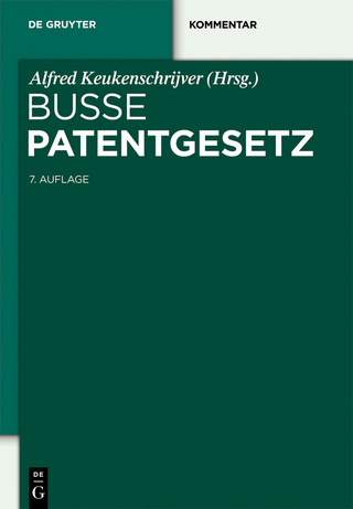 Patentgesetz - Rudolf Busse; Alfred Keukenschrijver; Thomas Baumgärtner; Claus-Peter Brandt; Rainer Engels; Et Al.
