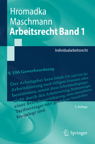 Arbeitsrecht Band 1 - Wolfgang Hromadka; Frank Maschmann
