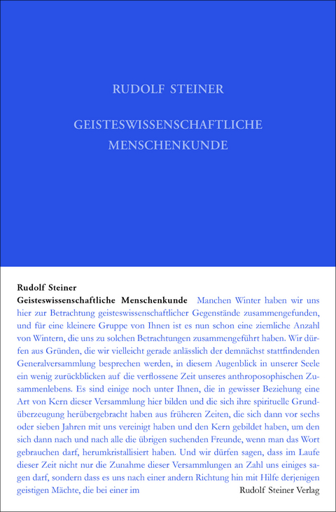 Geisteswissenschaftliche Menschenkunde - Rudolf Steiner