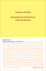 Fragenbeantwortungen und Interviews - Rudolf Steiner