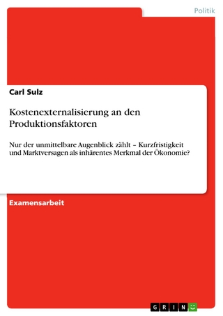 Kostenexternalisierung an den Produktionsfaktoren - Carl Sulz