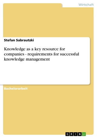 Knowledge as a key resource for companies - requirements for successful knowledge management - Stefan Sabrautzki