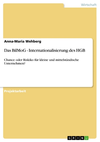 Das BilMoG - Internationalisierung des HGB - Anna-Maria Wehberg