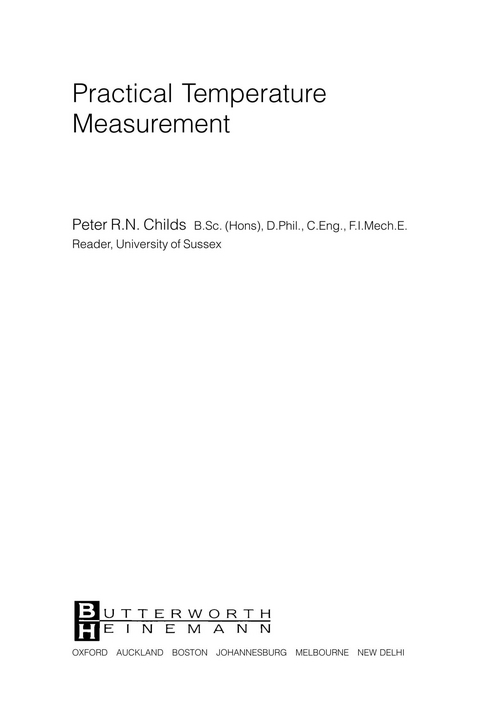 Practical Temperature Measurement -  Peter Childs