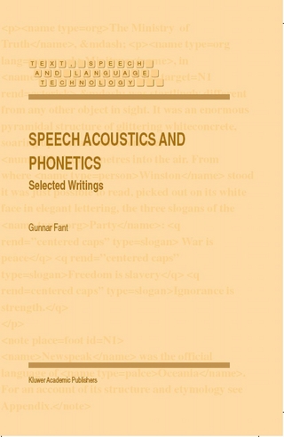 Speech Acoustics and Phonetics - Gunnar Fant