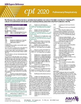 CPT 2020 Express Reference Coding Card: Pulmonary/Respiratory -  American Medical Association
