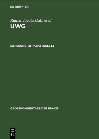 UWG / Rabattgesetz - Wolfgang Gloy